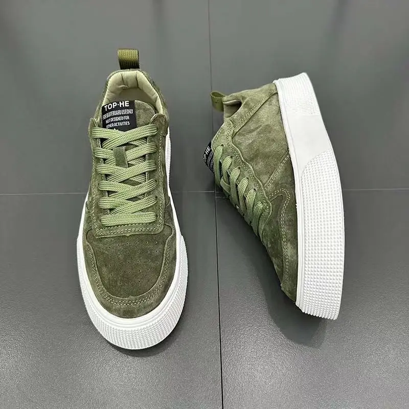fashion green Casual shoes trendy skateboard shoes size 39-44 lace up sneakers for men