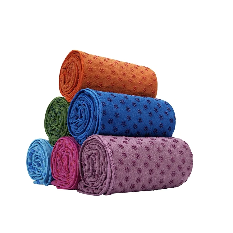 
Оптовая продажа полотенец для йоги из микрофибры с индивидуальным принтом, нескользящее горячее полотенце для йоги 