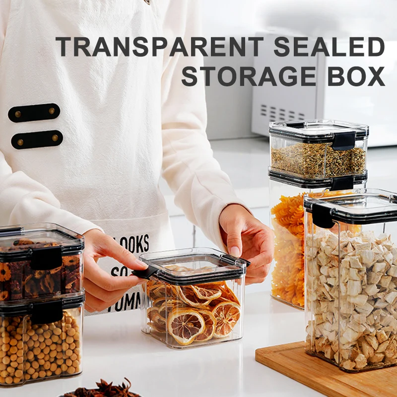 Stackable 6 Pieces set BPA free airtight kitchen organizer food container storage boxes bins lid storage containers plastic set