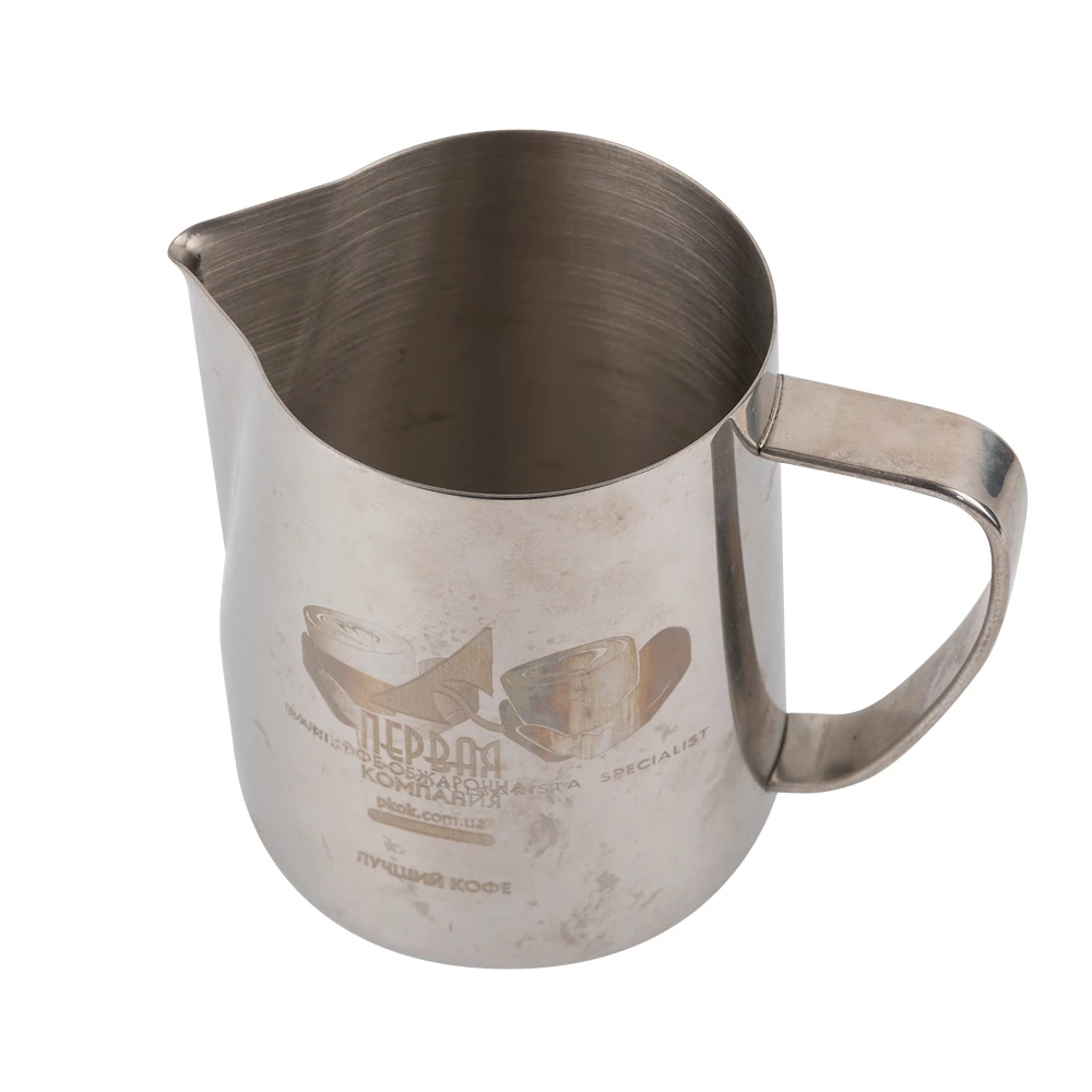 Barista Latte Art 350ml 600ml 900ml Stainless Steel Milk Frothing Pitcher Polished Metal Milk Jug