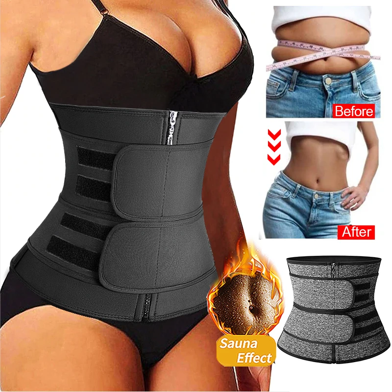 Zipper Durable Body Neoprene Sheath Belly Reducing Shaper Sweat Shapewear Waist Trainer Shaper Wear Belt Slimming Tummy Belt