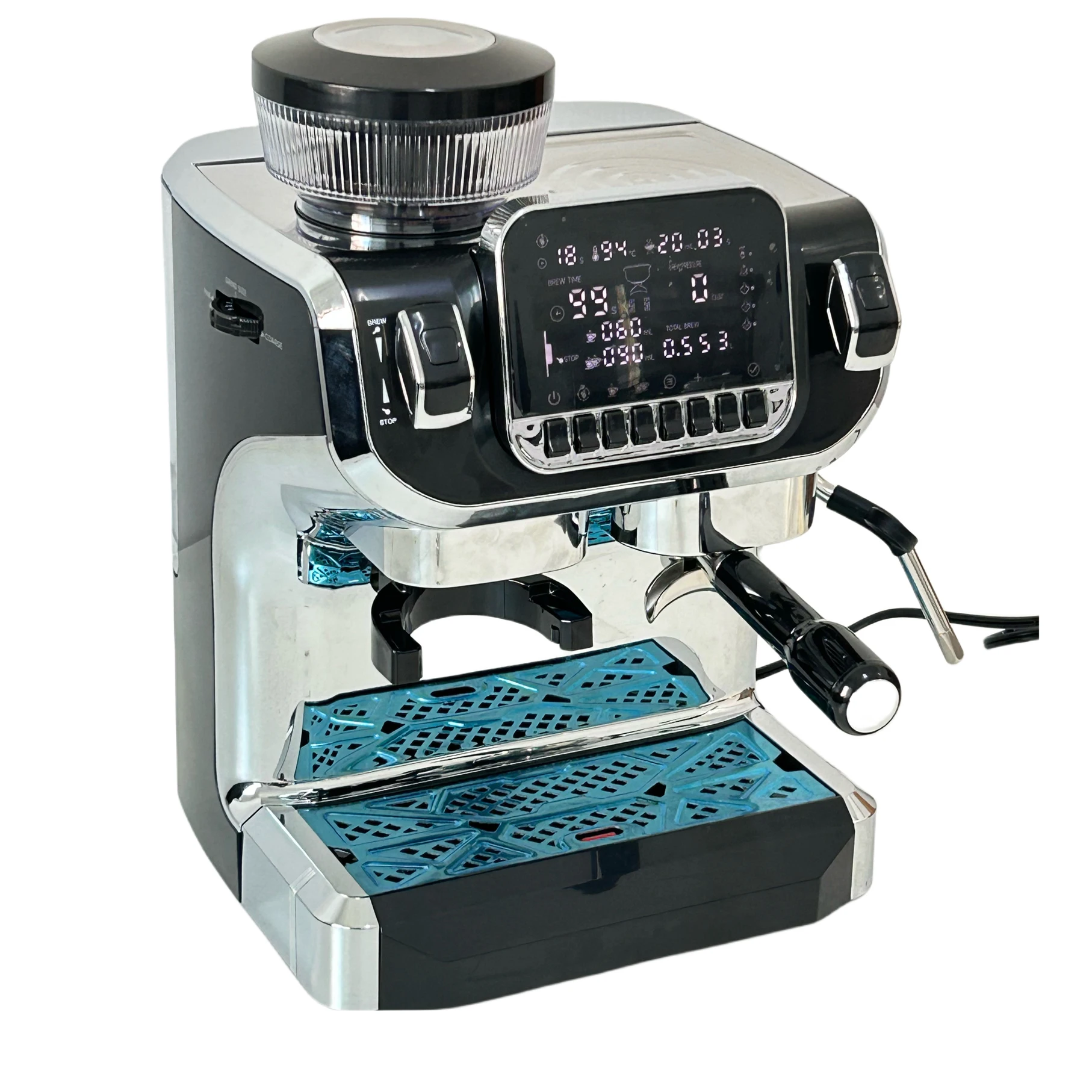 Household Automatic Commercial 3 IN 1 large screen espresso coffee maker machine with double boiler