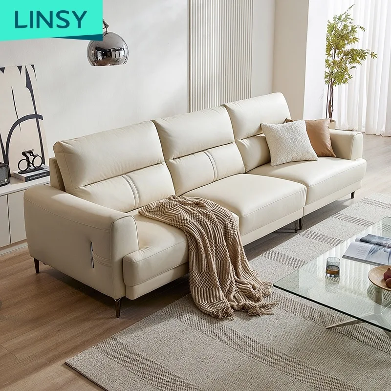 Linsy light luxury premium modern leather sofa set office leather sofa set living room furniture