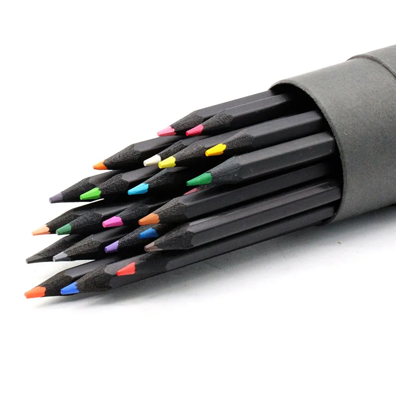 Hgh Quality 24 Colored Pencils Set With Tube Hot Sale Colorful Pencil School Art Supplies Colored Pencils Stationery Set