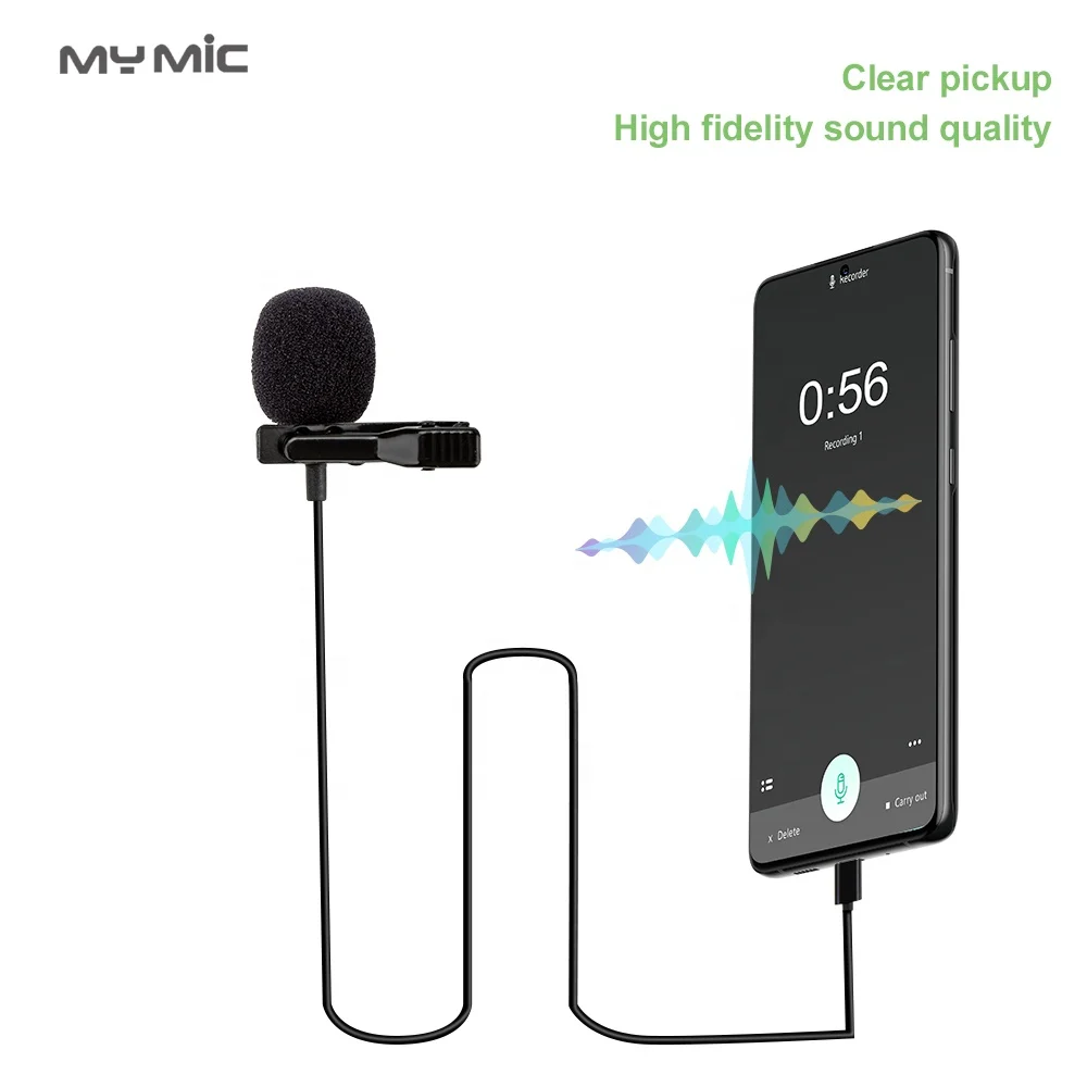 My Micl LJT01 Mini Hidden lapel mic Outdoor Used Interview recording Type-C clip lavalier microphone for Teaching mobile phone