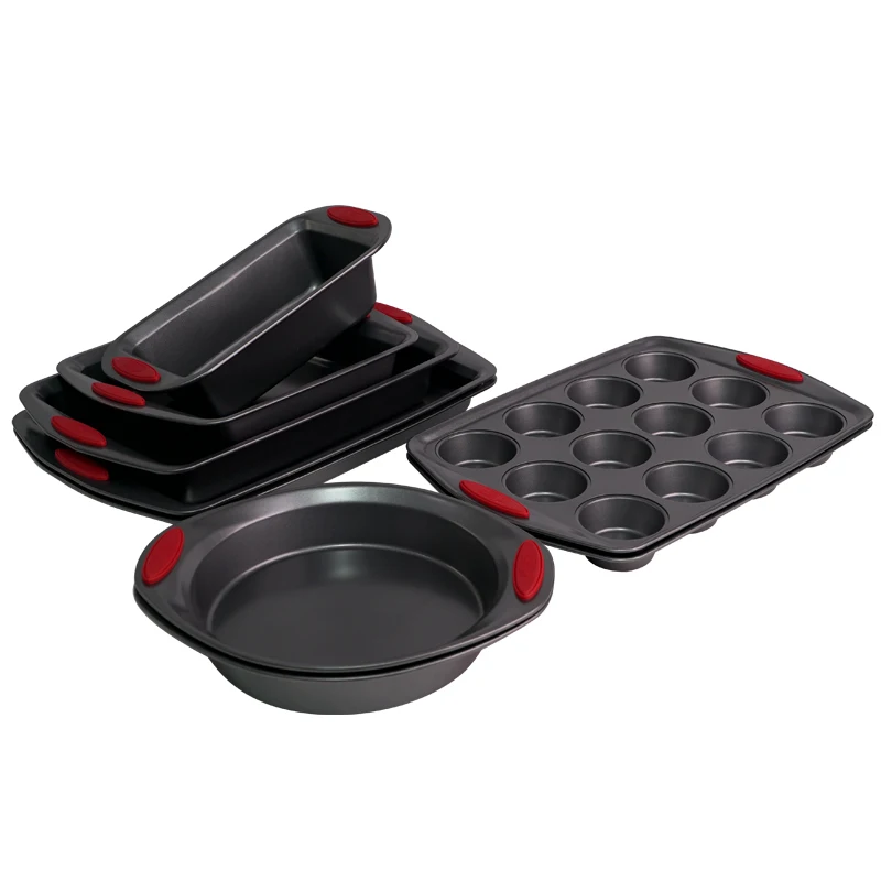 Bakeware Sets 9 Pieces Sets Baking Dish Cookie Sheet Carbon Steel Baking Tools Bread Cake Kitchen Baking Pan