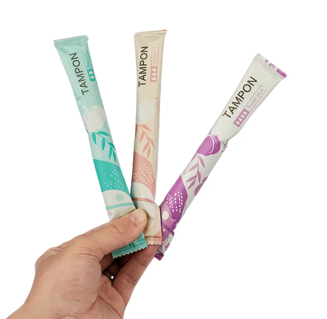Wholesale menstrual period tampons herbal plastic applicator women tampon