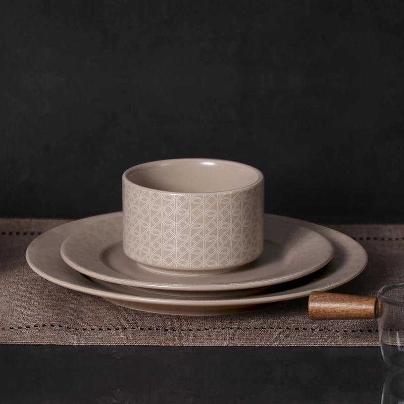 Restaurant Dishes Straight Bowls 10X6Cm Crockery Ceramic Rice Salad Cereals Noodle Bowl Serving Dishes For Catering