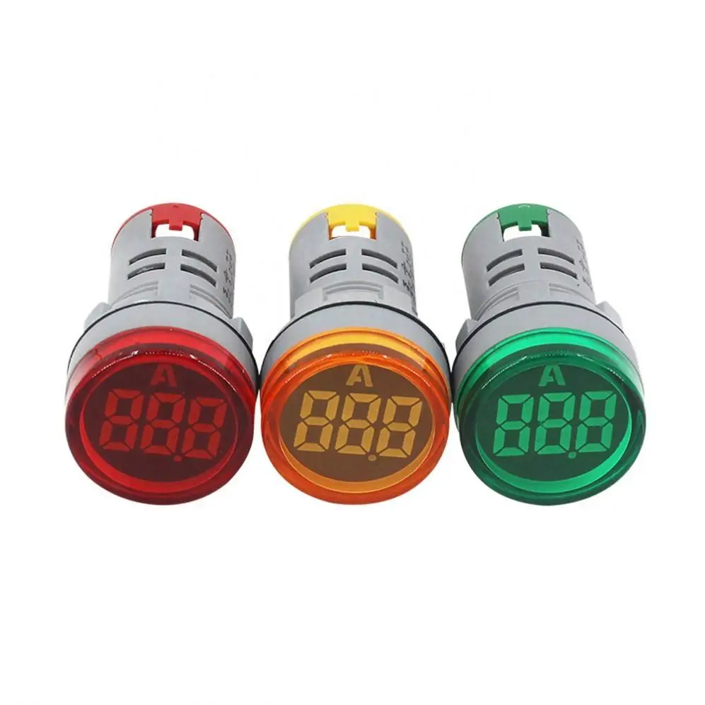 Mini AC 100A LED Indicator Light AC 0-100A Digital Ammeter Current Tester Meter Warning Accident Signal Indicator Light Panel