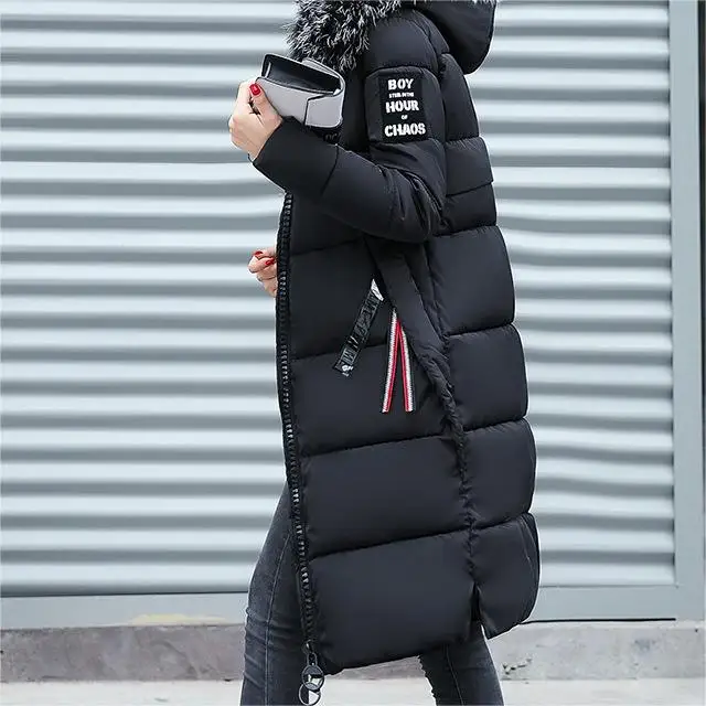 2024 winter black zipper faux fur hoddies warm fluffy winter jacket coats for women long coat mid lengths