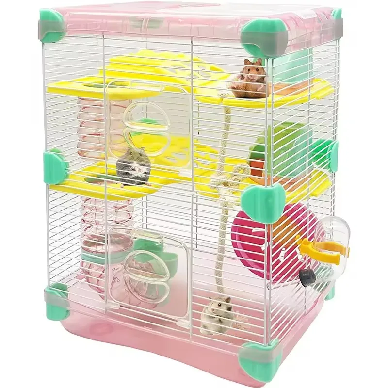 Joysing Metal Cage Multi-layer Hamster Cage kit Supplied Villa Double Layer Portable Mini Portable Cage For Outing