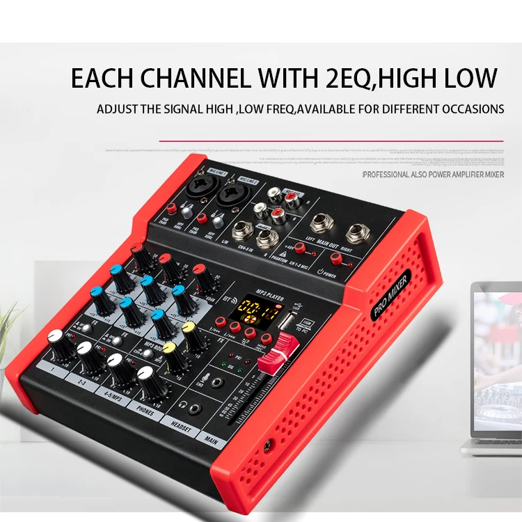 Mini  Mixer Console Mp5 for Home Using Small Show with Soundcard bluetooth Pc Recording