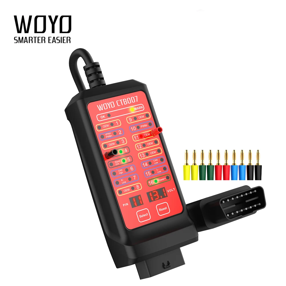 WOYO CTB007 Auto Car OBD 2 Break Out Box OBD2 Breakout Box OBD OBDII Protocol Detector Diagnostic Connector Detector
