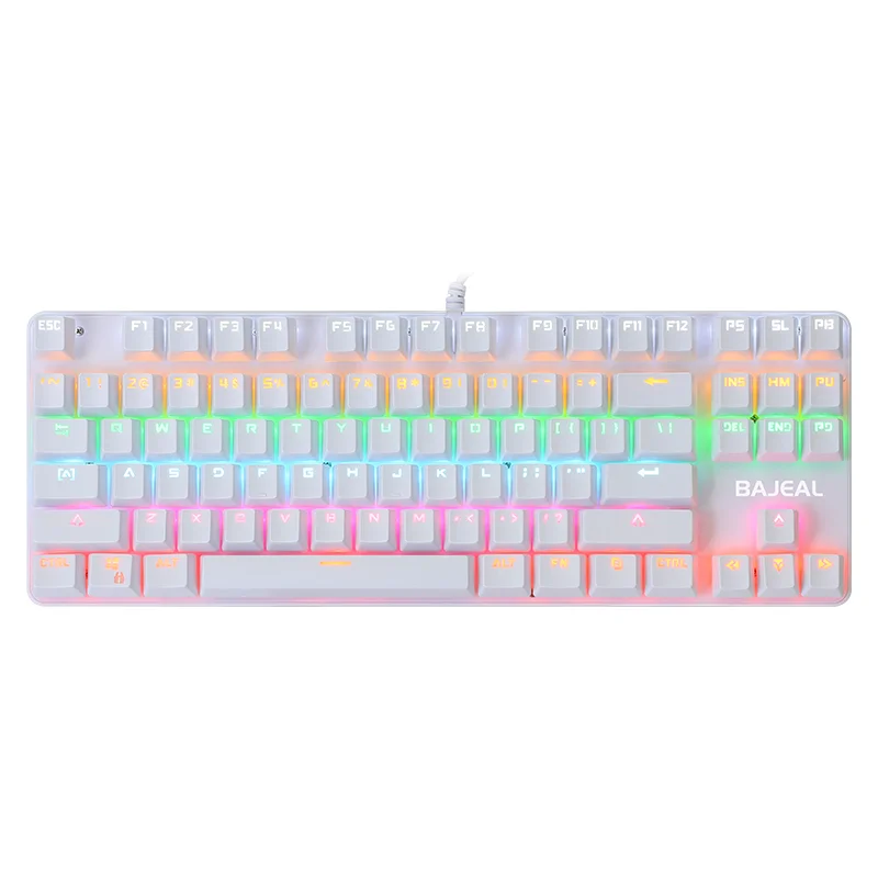 wholesale high quality customized 87keys blue switch  RGB pink gaming keyboard support hotswap mechanical keyboard