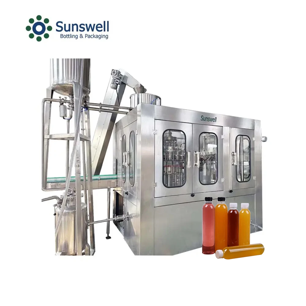 Factory price hot filling pet bottled juice 3-in-1 liquid filling machine