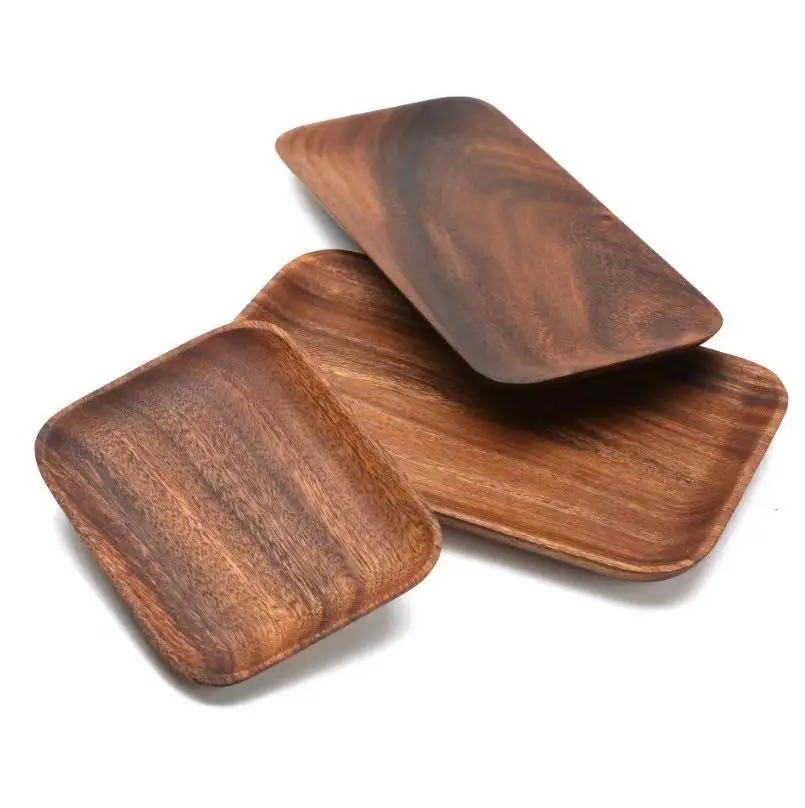 Wholesale Custom Logo Acacia Wood Beach Wood Smoking Tobacco  Serving Rolling Cigarette Wood Rolling Tray