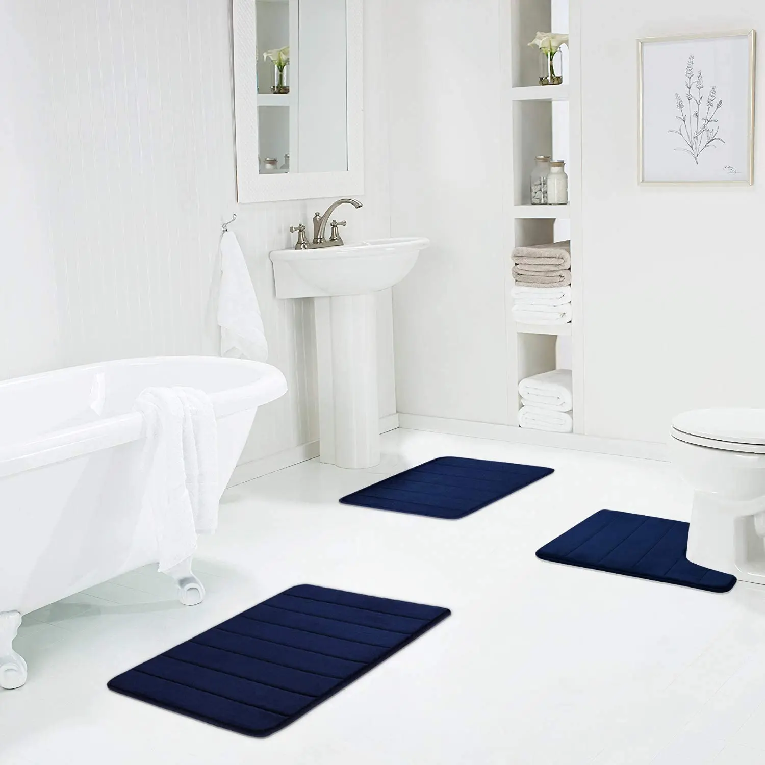 Оптовая продажа, набор нескользящих U-образных ковриков для ванной, 3 шт.