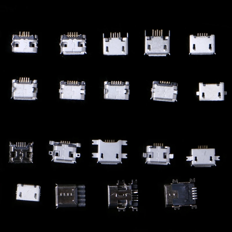 240 шт./кор. 24 моделей Micro USB разъем Jack разъема для зарядки набор MP3 Huawei Samsung SMD DIP Набор торцевых головок