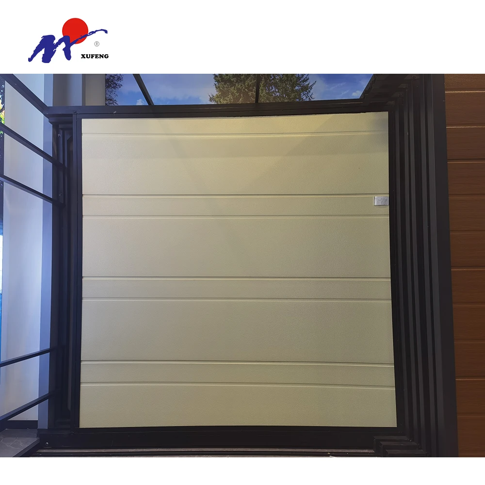 Wholesale 8x7 Sectional Orange Peel Top 1 Line Beige RAL1015 Color Steel Garage Door