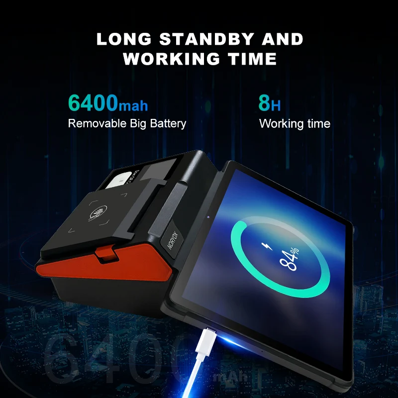 Tongliang NB11 3+16gb android 12 handled pos system 11 inch 4g wifi mobile Pos tablet with integrated 80mm printer,sim card slot