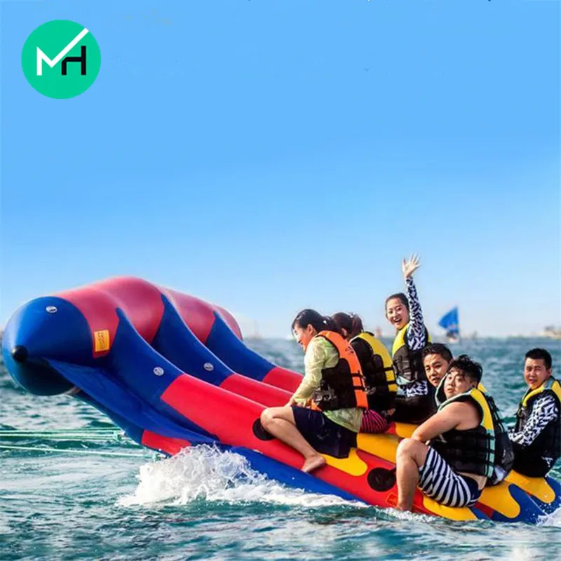 High quality heavy duty professional 6 seats Inflatable water sport game banana boat flying fish for sale