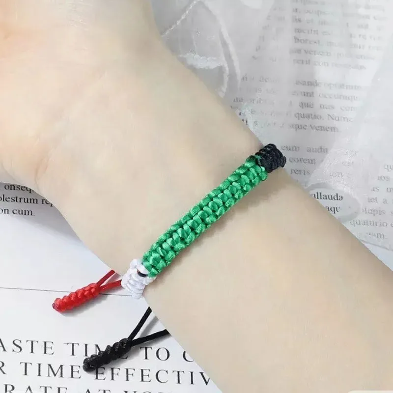 Wholesale Meaningful Gift Flexible Rope Colorful Adjustable Handmade Braided Woven Bracelet for Party