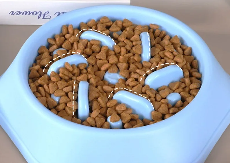 Бытовая круглая полипропиленовая Роскошная миска для домашних питомцев корма собак портативная под заказ медленные кормушки