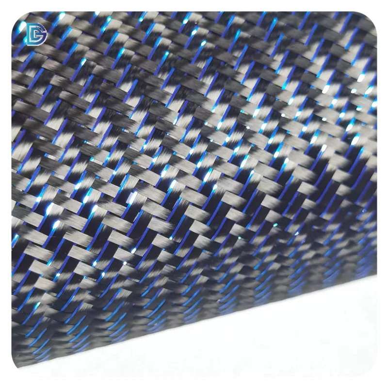 Reflective red Carbon Fiber Fabric Blended High Strength Ready to Customize