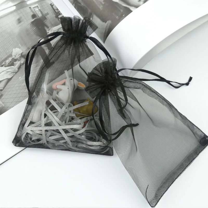 Индивидуальная индивидуальная сумочка из органзы для ювелирных изделий 6x9, подарочные сумки на шнурке, тоут 5x7