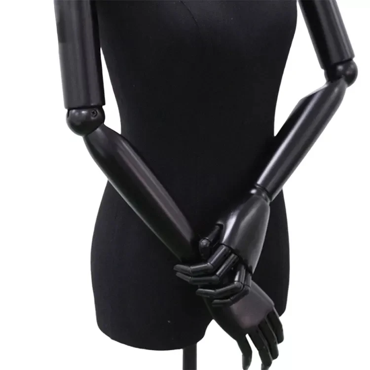 Customized high end female velvet display torso arms standing plastic mannequins