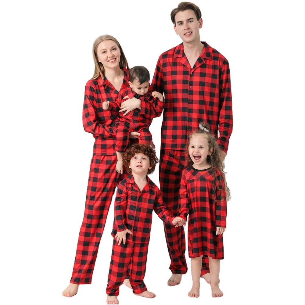 family matching outfits Christmas Pajamas sets Plaid kid pjs family 2022 pijamas Christmas sets