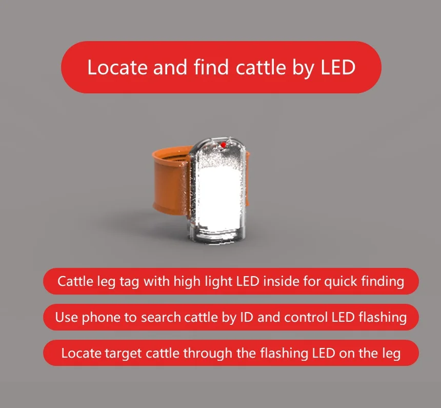 Animal Husbandry Equipment LED Flashing Cow Locating Tag Dairy Cattle Finder with LED guiding Easy Tracking Tag