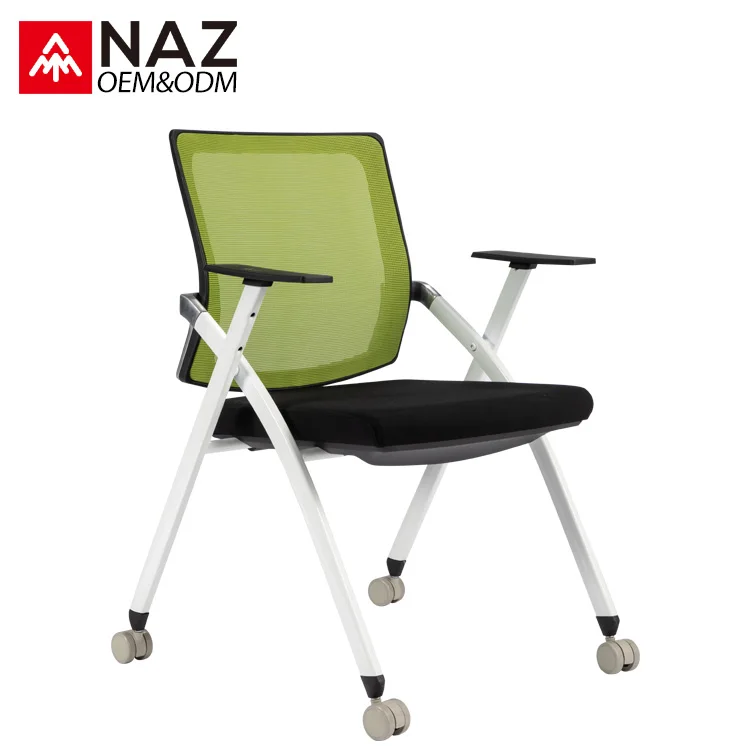
Factory direct high quality folding office conference chair mobile training chair 