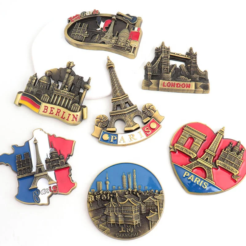 travel souvenirs cities metal 3d fridge magnet from around the world tourism souvenirs