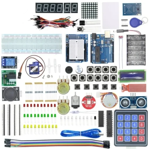 Starter Kit for Arduino Uno R3 - Uno R3 Breadboard and holder Step Motor / Servo /1602 LCD / jumper Wire