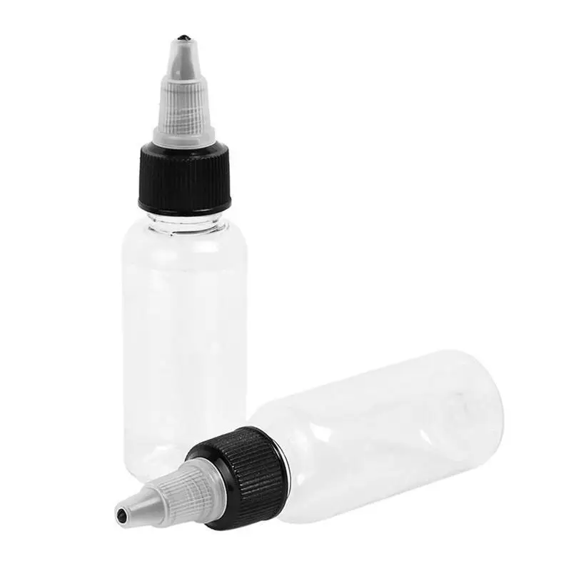 wholesale 10ml 15ml 30ml 50ml 60ml 80ml 100ml 120ml clear Pet squeeze plastic bottles with black twist cap