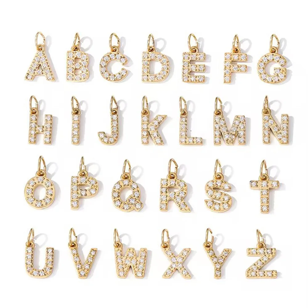 Wholesale Stainless Steel Heart Clavicle Chain New Full Diamond 26 Letter Peach Heart Necklace for Women