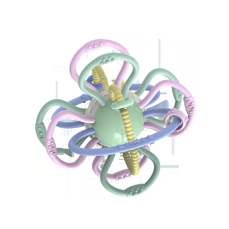 Силиконовый Прорезыватель для зубов для новорожденных, безопасный Прорезыватель для младенцев, Манхэттен, с захватом рук, пищевой
