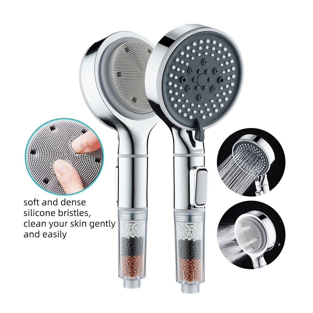 Button Select On off Back Massager Spray Filter Hand Shower with New 6 Functions