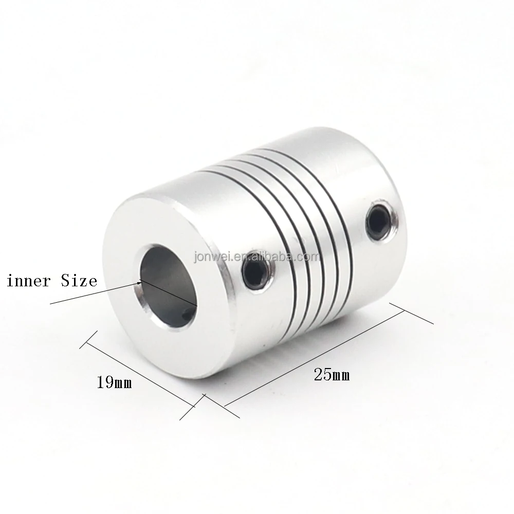 D19L25 3mm 4mm 5mm 6mm 6.35mm 8mm 10mm Aluminum Z Axis Flexible Coupling For Stepper Motor Coupler Shaft Couplings 3D Printer