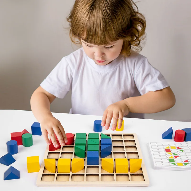 Creative Blocks Puzzle Games Kids Wooden Educational Toys For Children Learning