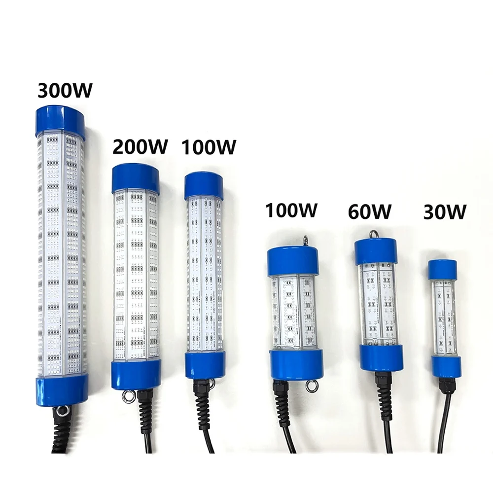 Manufacture Supplier High Output Underwater LED Fishing Light 30W 60W 100W 200W 300W LED Fishing Lamp For Fishery Equipment