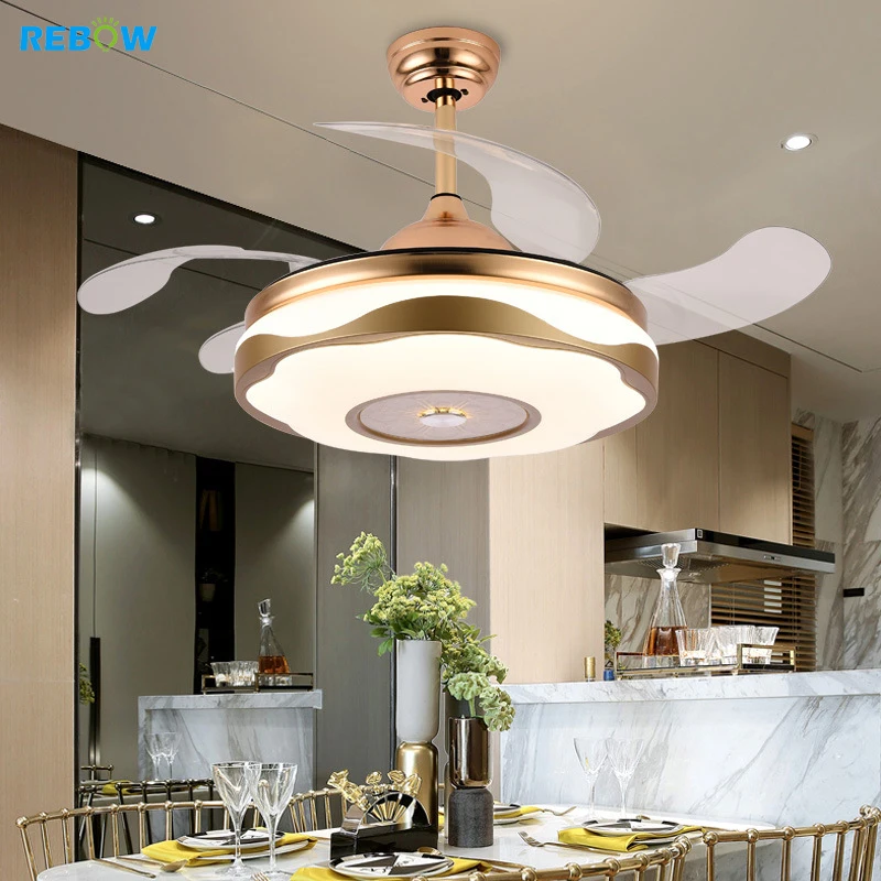 Drop shipping indoor smart Remote Control flush mount led modern ceiling light with fan