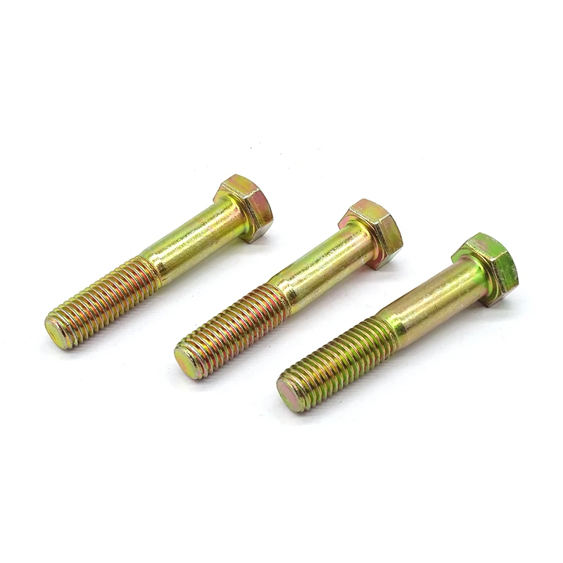 High Quality Fasteners Bolts For Industry Hexagon Screw And Nuts Din933 Zinc Plated Carbon Steel Yellow Brass Hex Head Bolts