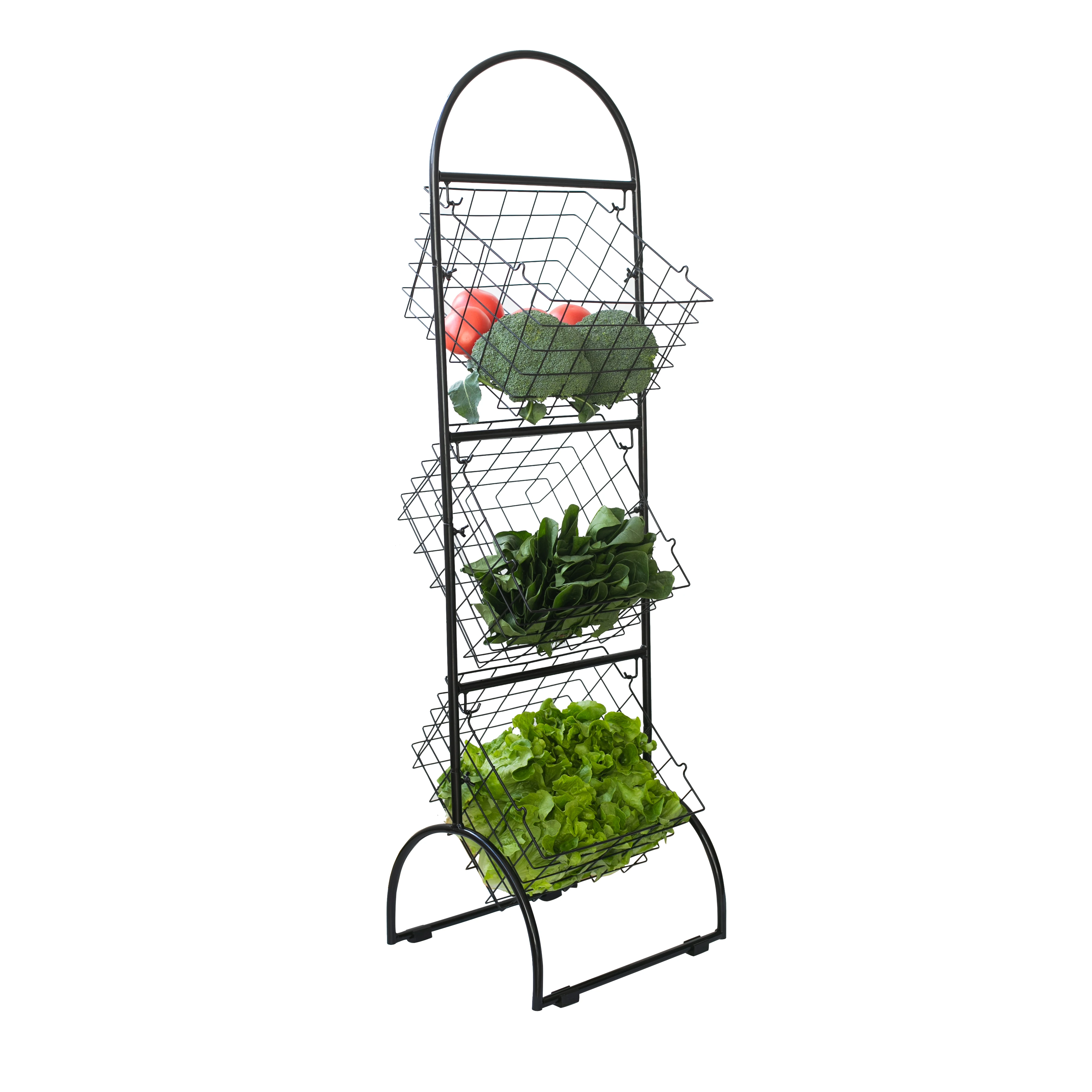 Basket storage/wire storage basket/kitchen fruits vegetables standing rack