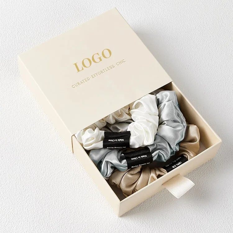 wholesale custom 22 mm 16mm silk hair scrunchie set hair ties  bands satin mulberry  silk scrunchies