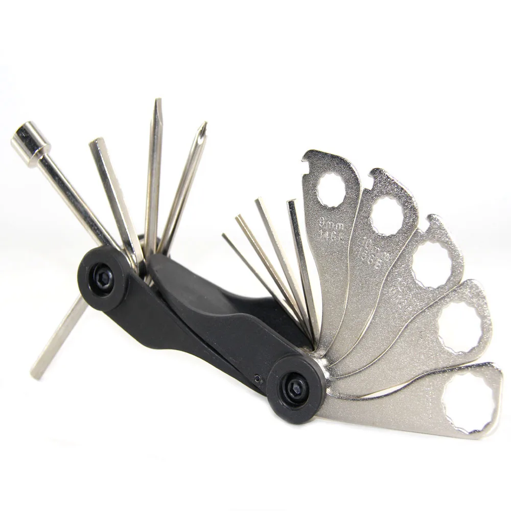 High Quality Professional Bicycle Tire Repair Tools 17 In 1 Multi function Pocket Mini Portable Bicycle Repair Tool