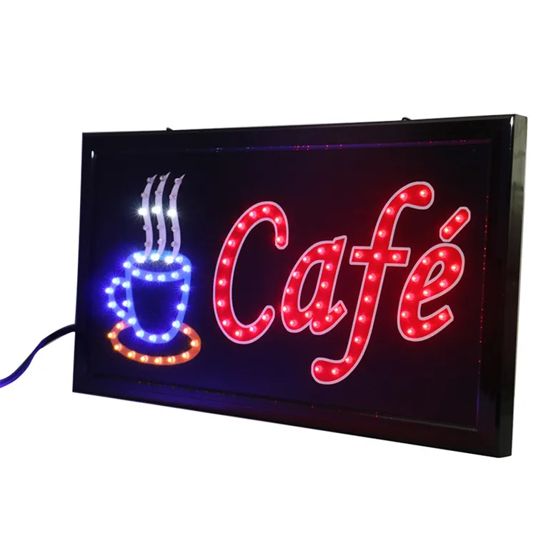 Factory custom 48x25cm led open signs for sale open cafe sign