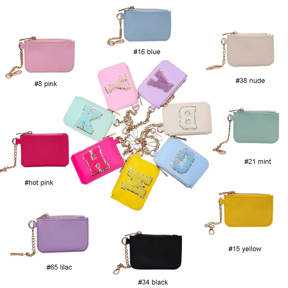 Wholesale Mini Waterproof Nylon Card Bag Keychain Coin Purses Candy Color Women Wallet Coin Purse Card Bag Small Cute Coin Purse