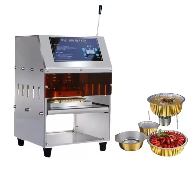 Sealing Machine Foil Container Can Bottle 110V-220V Custom Plug Easy Operate Small Size Engine Automatic Tray Sealing Machine